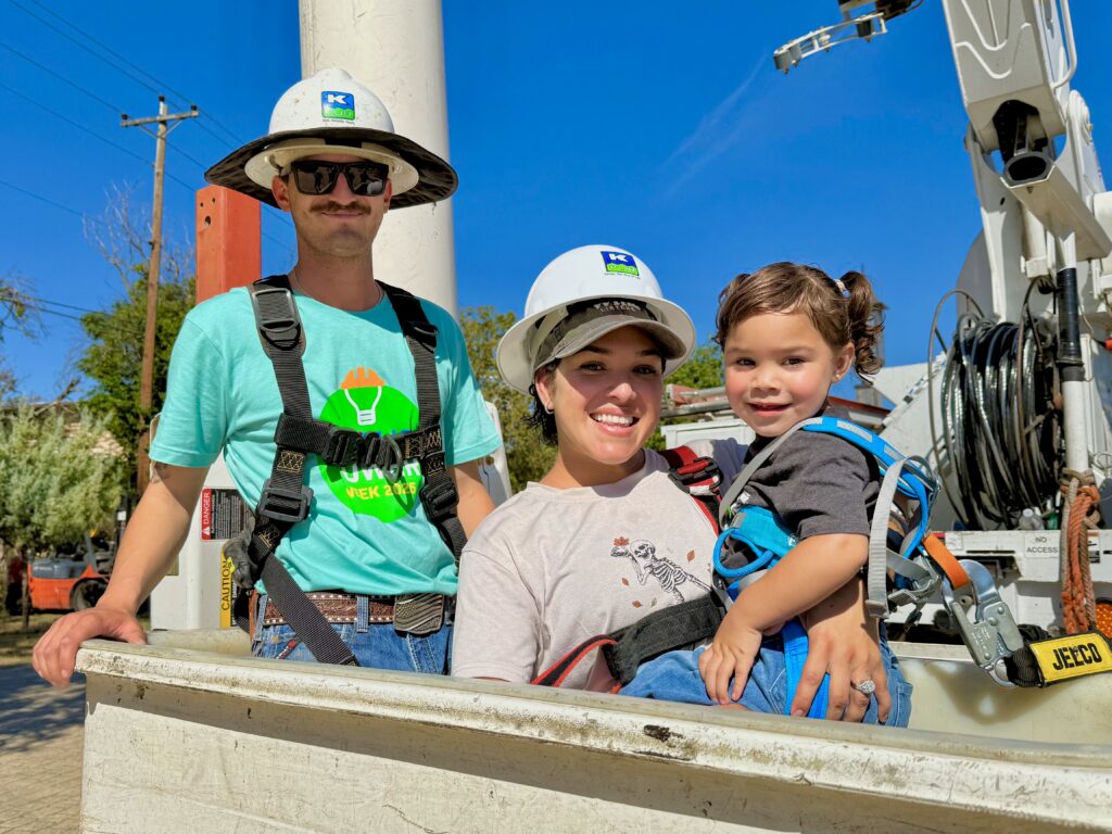 KPUB lineman Julian Jones takes attendees up in a bucket truck during KPUB’s annual Public Power Week Bucket Truck Ride Event.